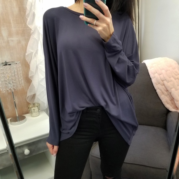 Slate Long Sleeve Dolman Top Tunic Top 🌷Last 1 - Picture 2 of 5